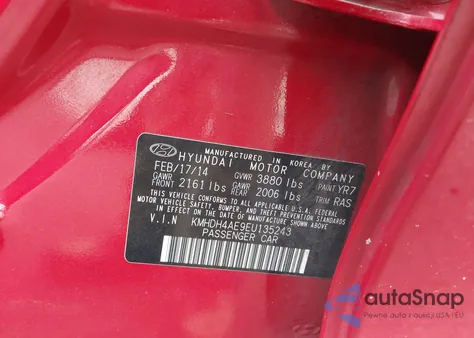 2014 Hyundai Elantra Se из США, поврежденный, VIN KMHDH4AE9EU135243